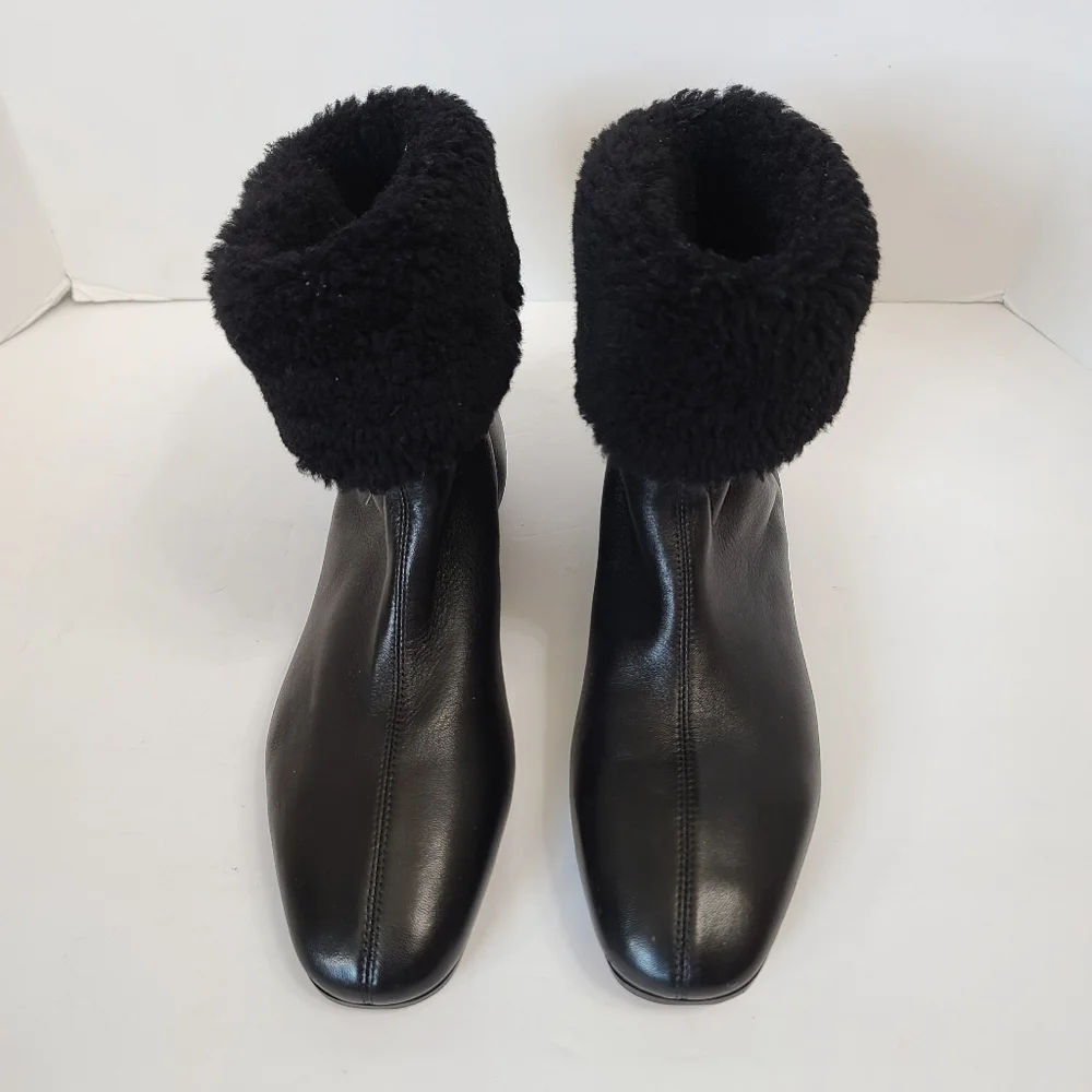 Mansur Gavriel | Cosy Boots in Black Lambskin Sheep Shearling Size 8 - Picture 3 of 14